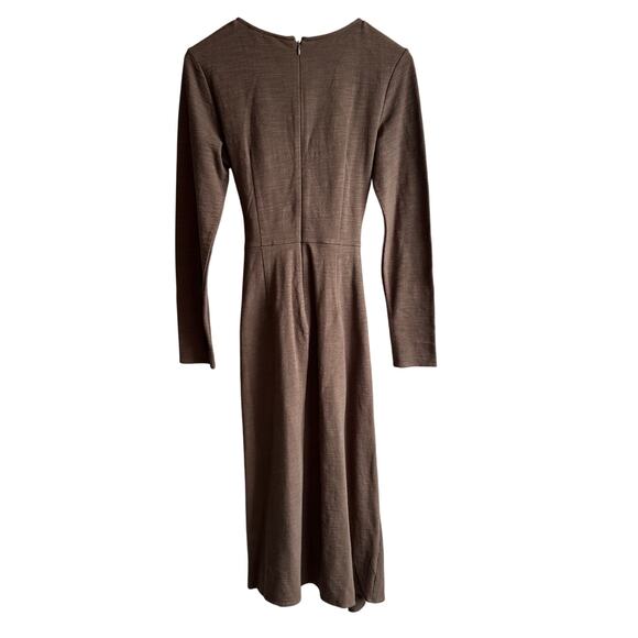 Who What Wear Collection Sabrina Textured Wrap Midi Dress Brown S - Picture 7 of 10